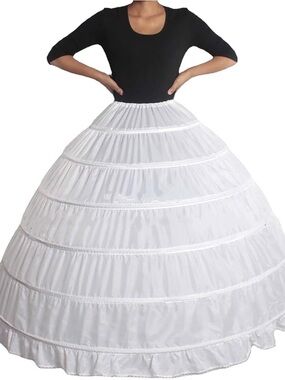 Classic White Crinoline Petticoat Hoop Skirt